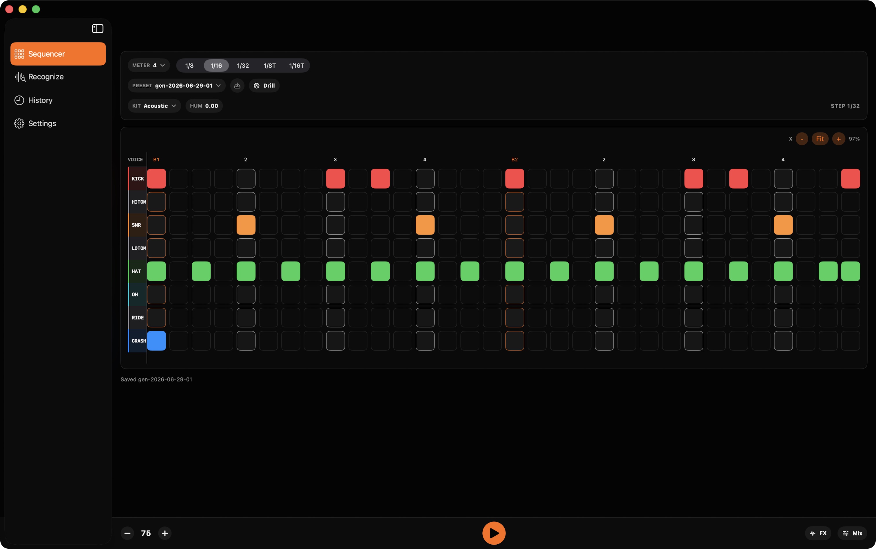Drum AI Sequencer on Desktop