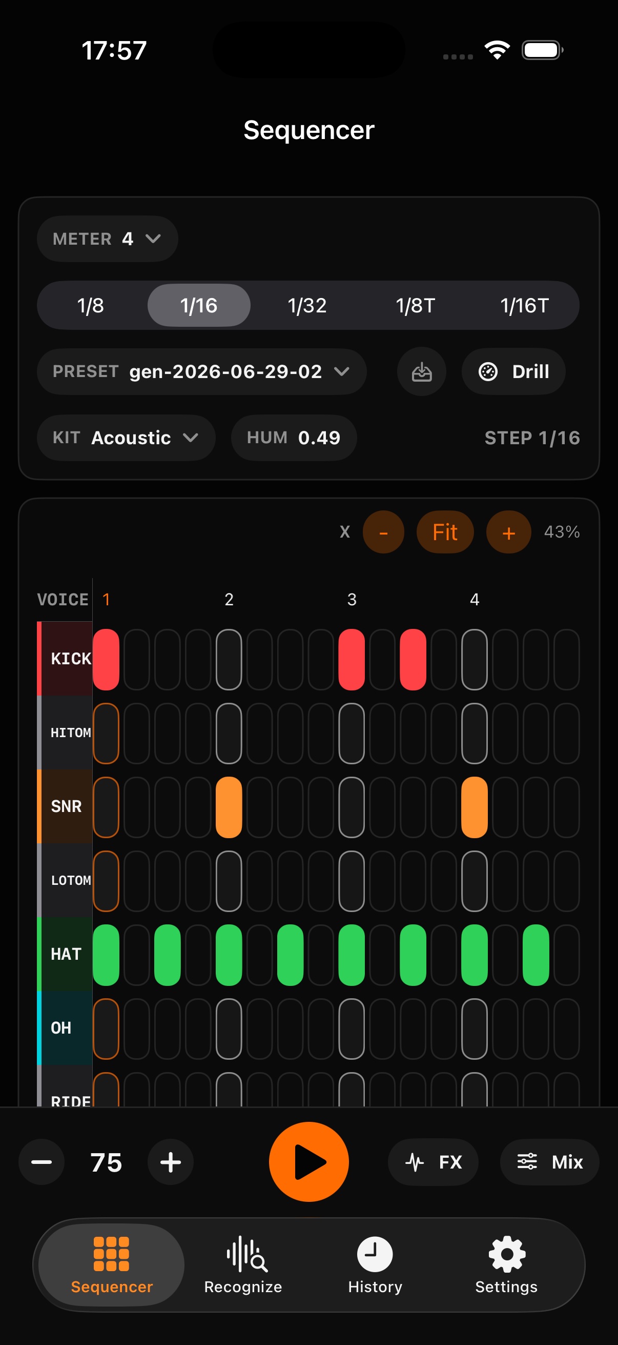 Drum AI on iOS